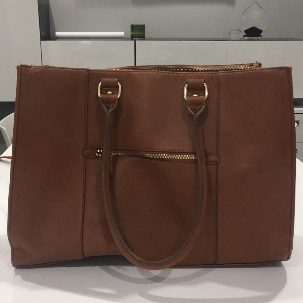 Dark brown leather bag